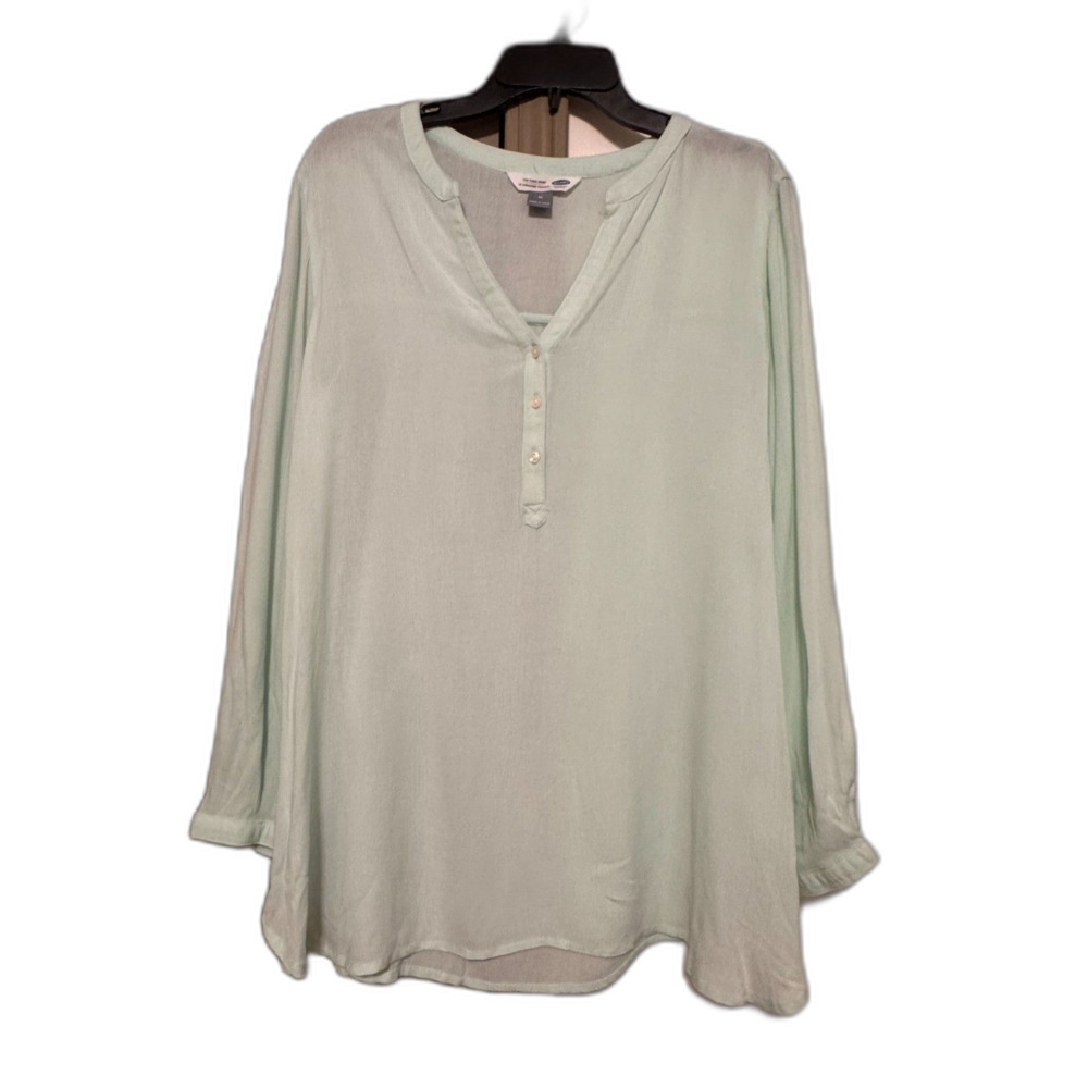 Old Navy Mint Green Long Sleeve Tunic Shirt Women’s Medium